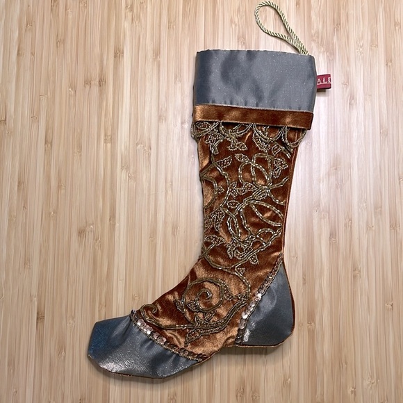 Luxury Aldik velvet & silk beaded Christmas Stocking 15” - Picture 3 of 9